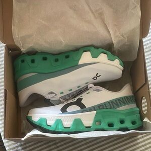 On Running cloudmonster hyper - White and Green